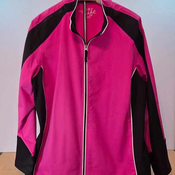 NWT -  Made for Life Women's Full-Zip Active Jacket, 2X, Rose Valley Pink/Black - Picture 6 of 12